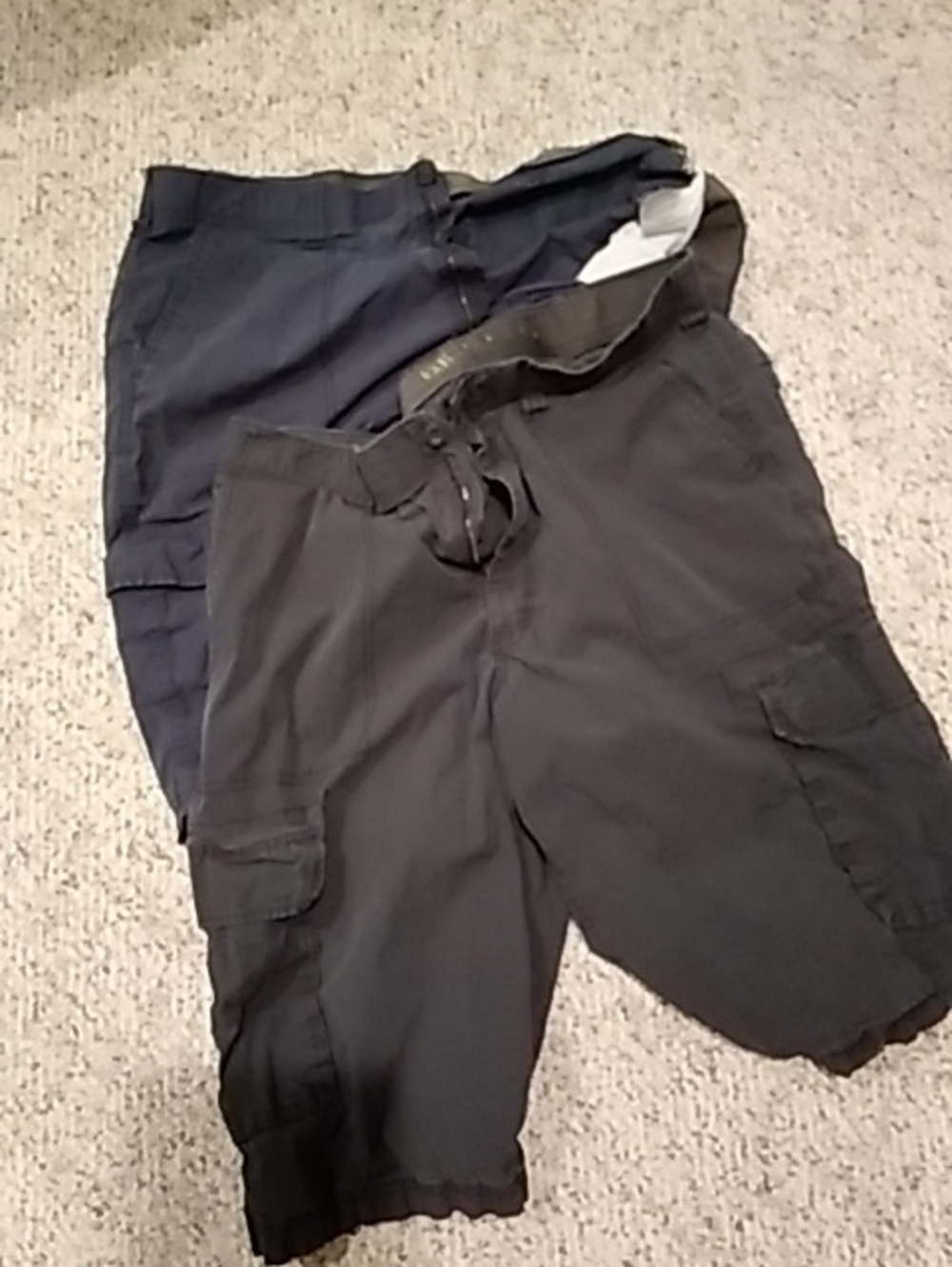 Bundle/lot Of 2 Men's Black And Navy Blue Cargo Shorts - Classic Utility Style